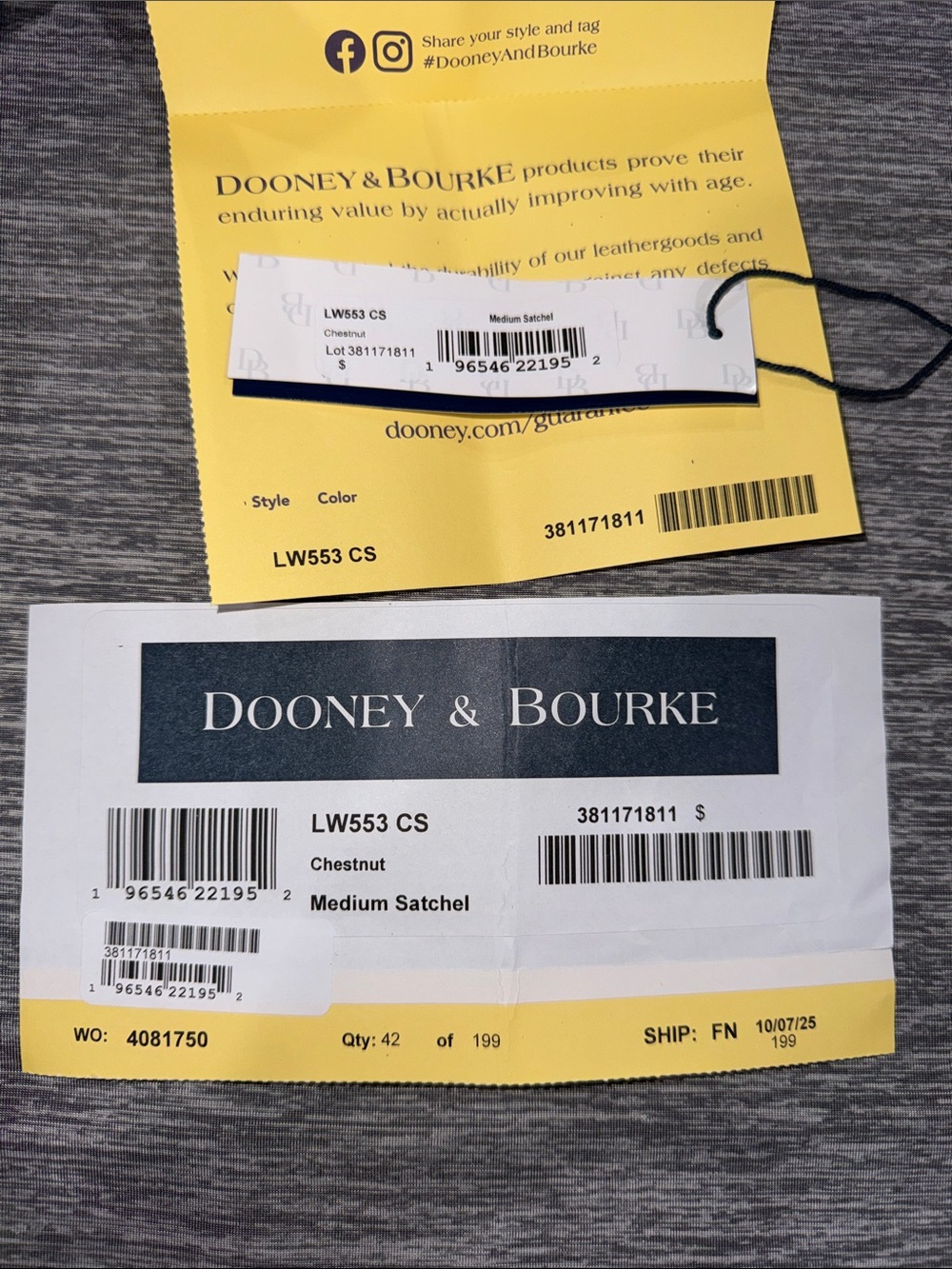 Dooney & Bourke NWT Chestnut Florentine Edge - Picture 7 of 14